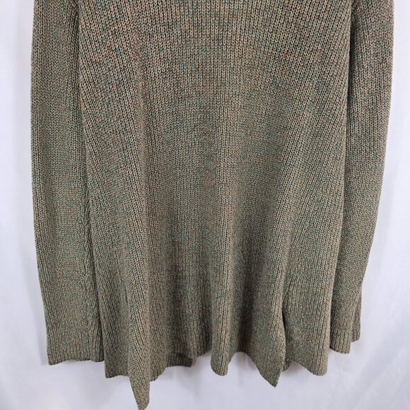 Christopher & Banks Long Cardigan Sweater Women's Size Large Green Tan Marled - Picture 9 of 10